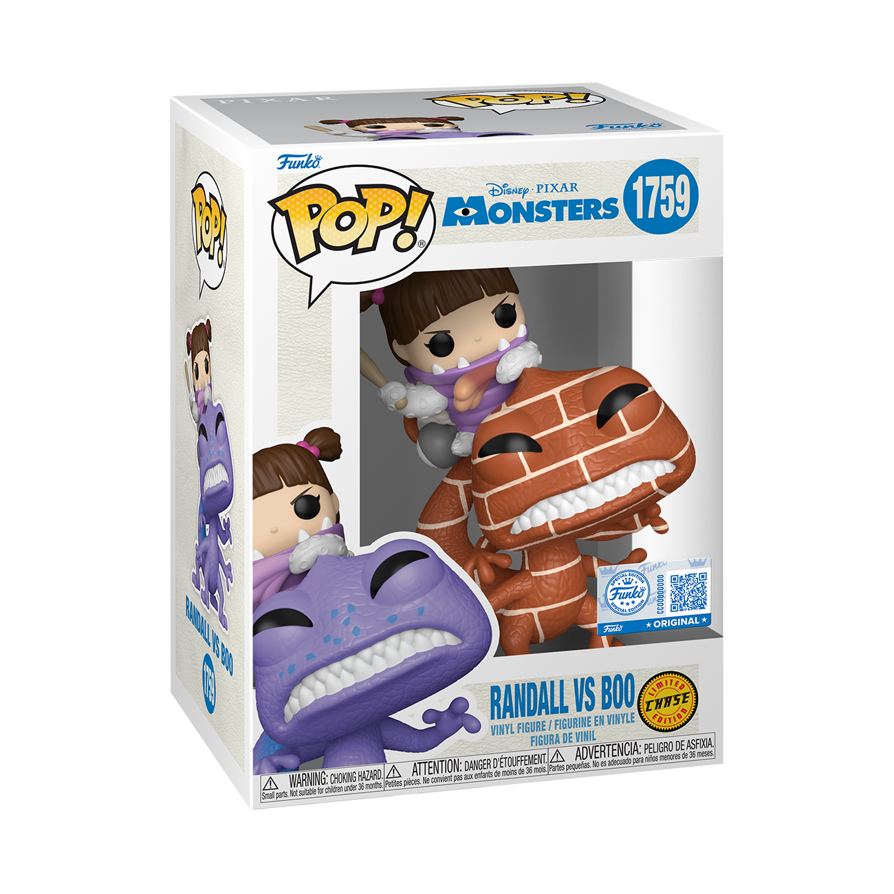 Funko Pop! Monsters Inc - Randall Vs Boo #1759 Chase Exclusivo