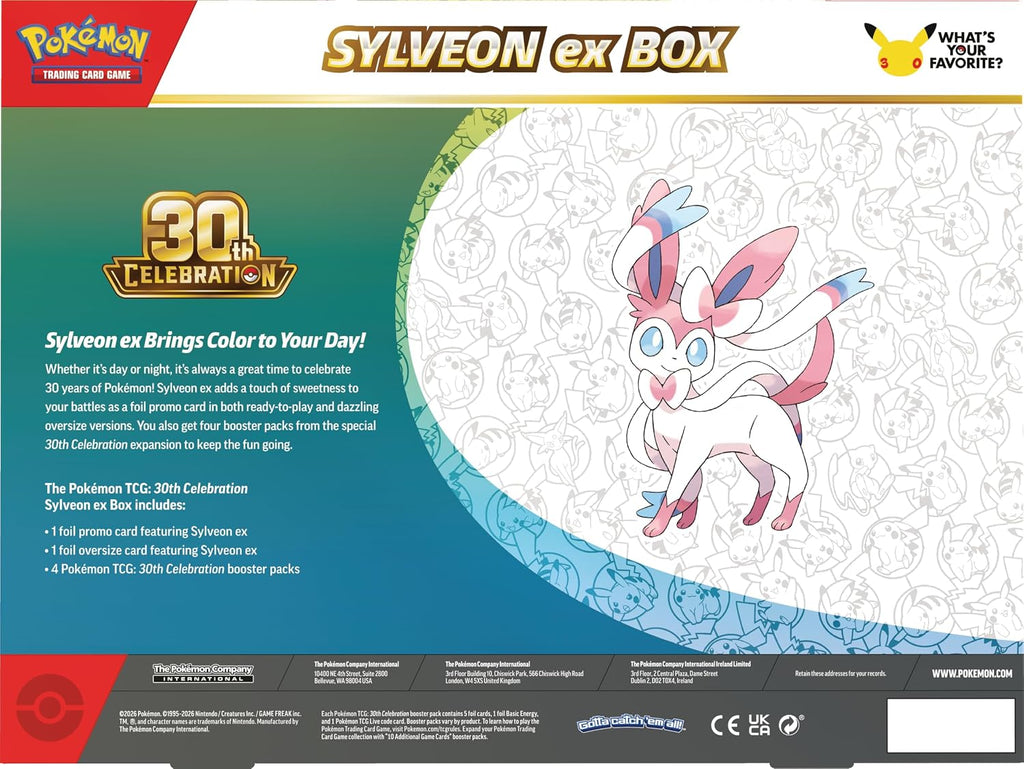Pokemon TCG - 30TH Celebration Sylveon ex Box en Inglés