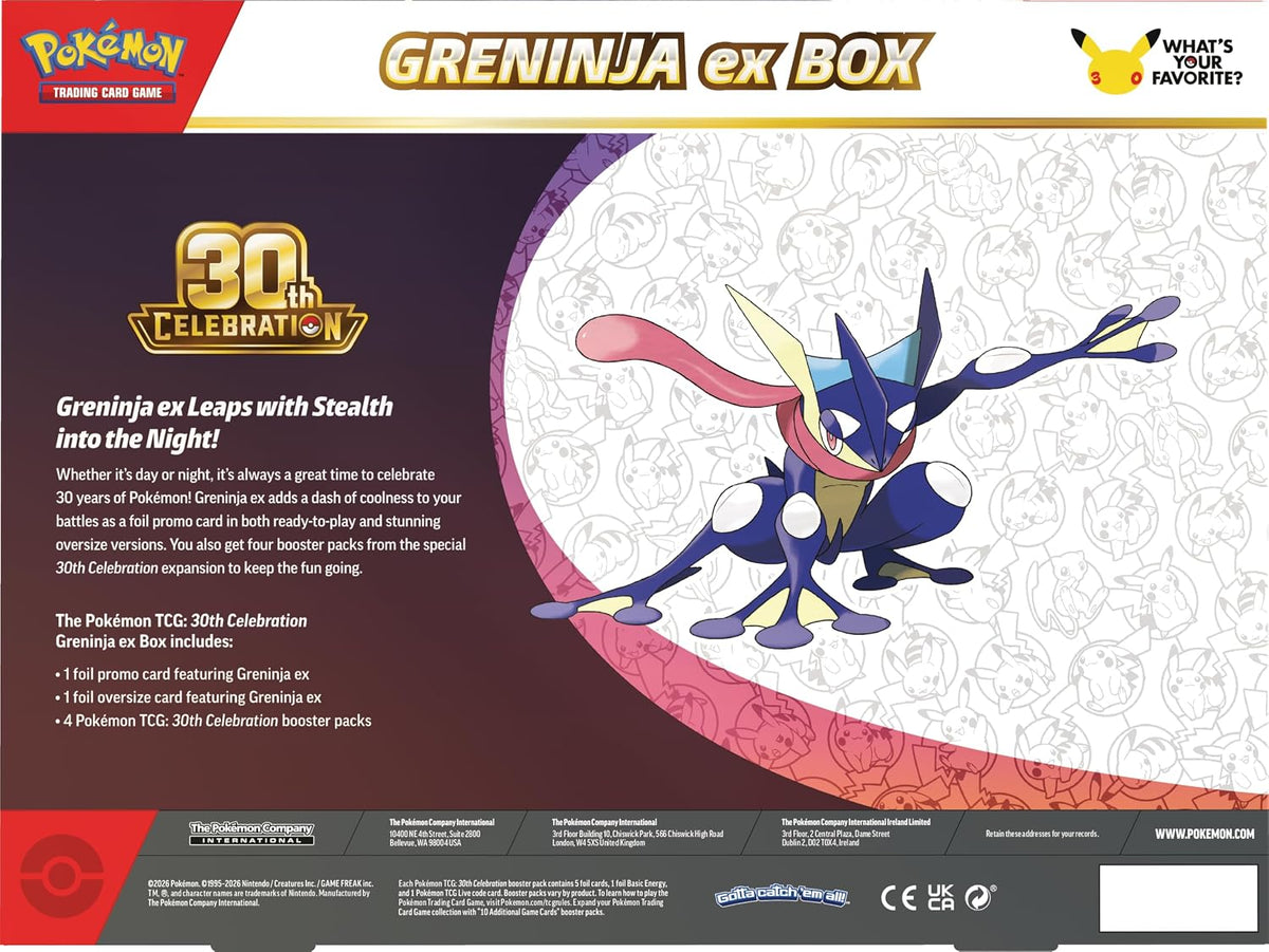 Pokemon TCG - 30TH Celebration Greninja ex Box en Inglés