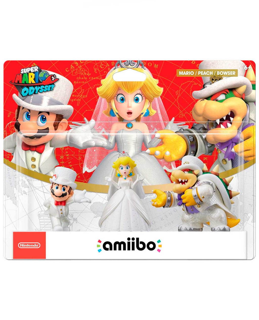 Amiibo Super Mario Odyssey 3 Pack - Mario, Peach and Bowser Wedding Outfit