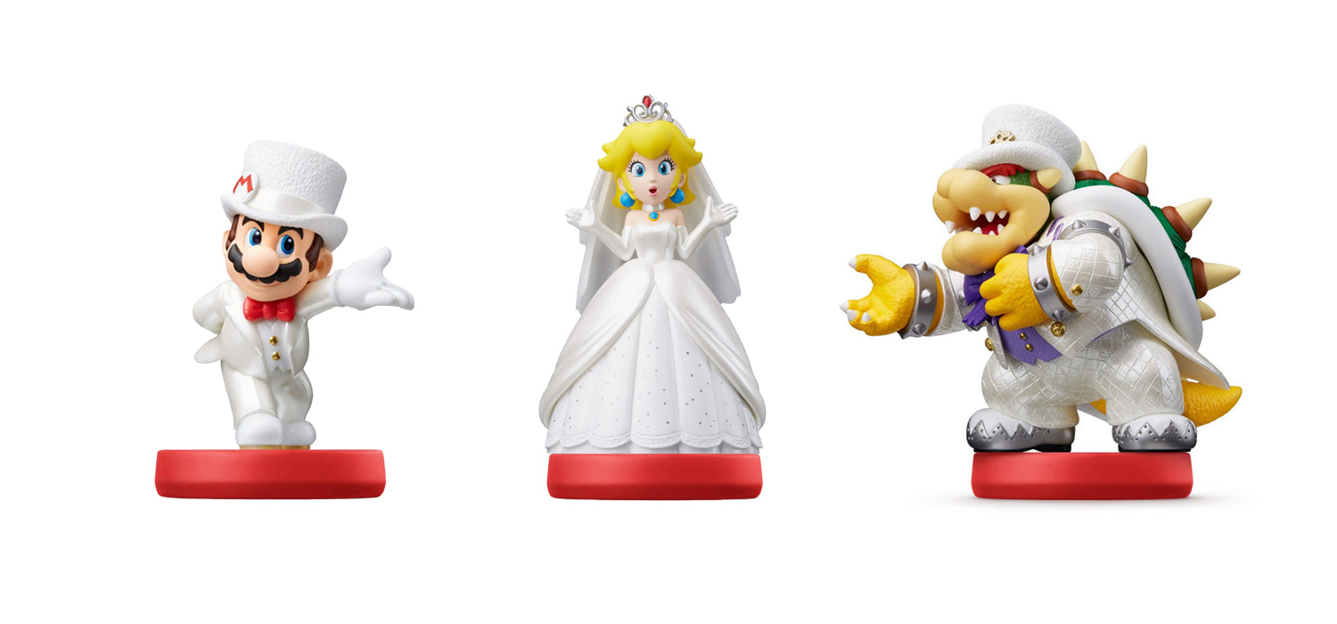 Amiibo Super Mario Odyssey 3 Pack - Mario, Peach and Bowser Wedding Outfit