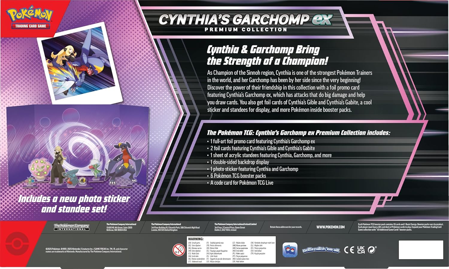 Pokemon Tcg Cynthia's Garchomp Ex Premium Collection en Inglés