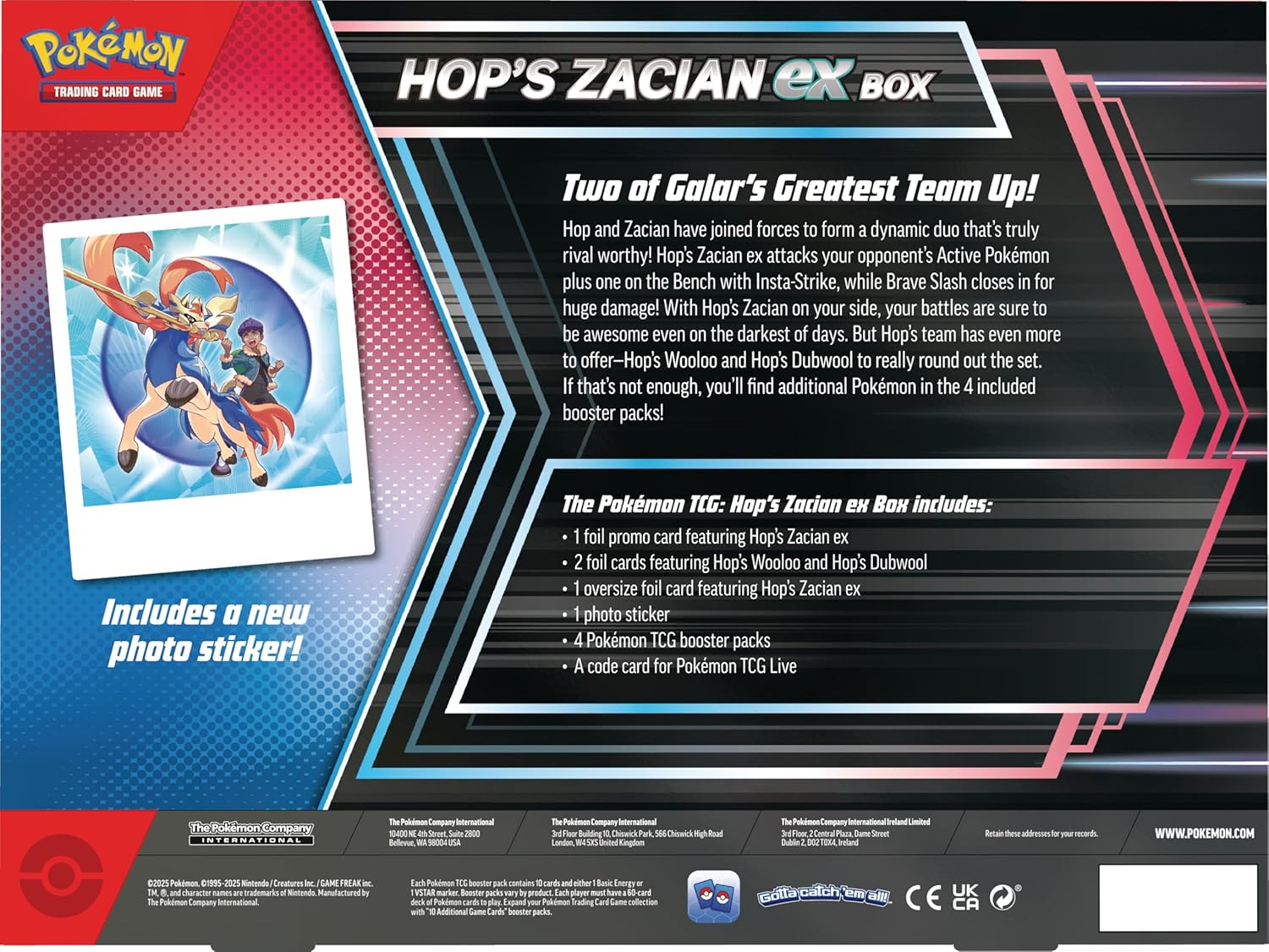Pokemon Tcg Scarlet & Violet - Hop's Zacian Ex Box En Inglés