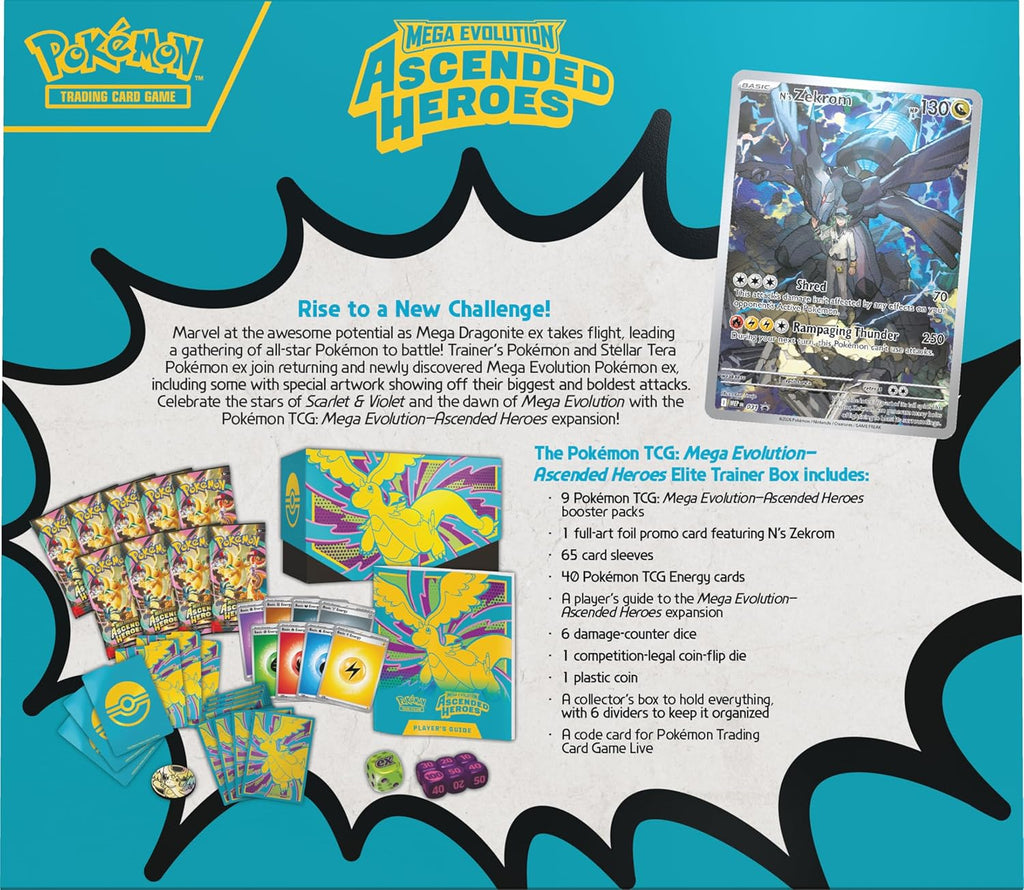 Pokemon TCG Mega Evolution: Ascended Heroes - Elite Trainer Box en Inglés
