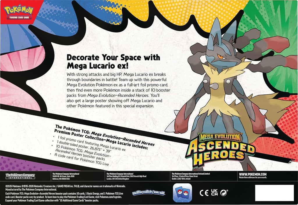 Pokemon Tcg Ascended Heroes - Premium Poster Collection Mega Lucario ex
