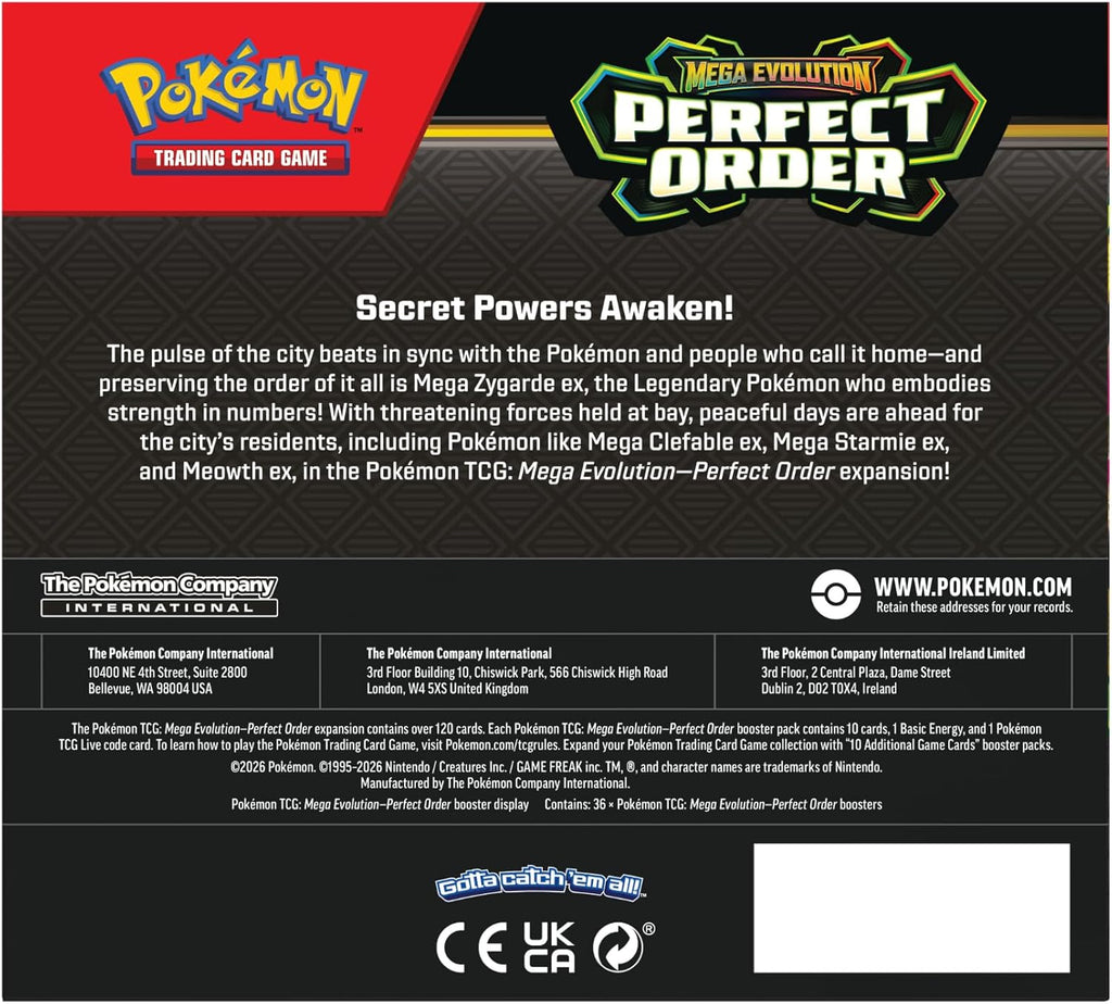 Pokemon Tcg Me Perfect Order - Booster Pack Display - Inglés
