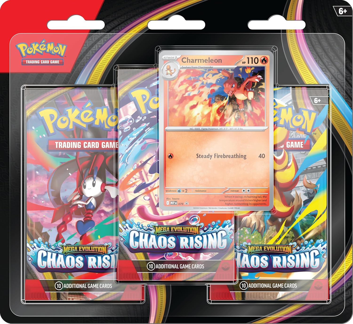 Pokemon Tcg Chaos Rising - 3 Pack Booster Blister en Inglés