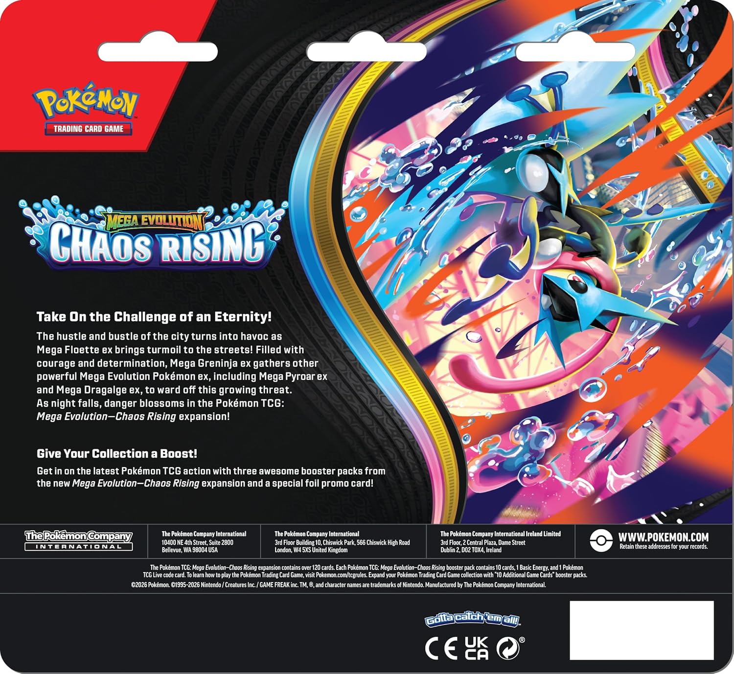 Pokemon Tcg Chaos Rising - 3 Pack Booster Blister en Inglés