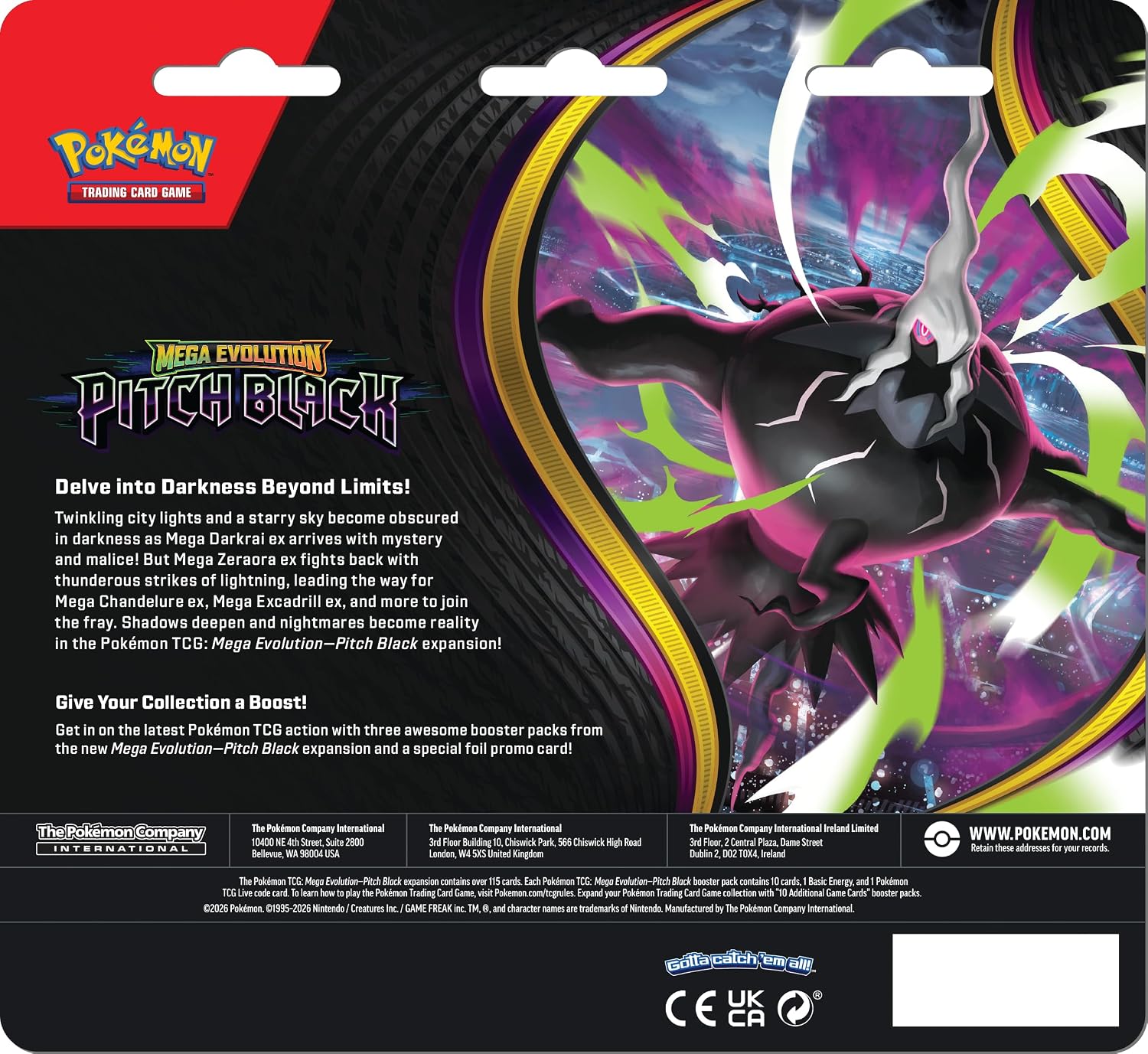 Pokemon Tcg Pitch Black - Booster Blister 3 Pack En Inglés