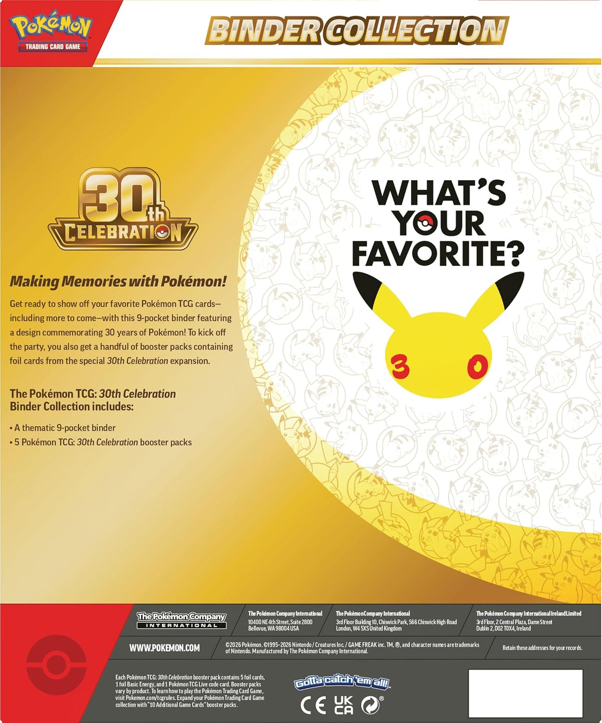Pokemo Tcg 30th Celebration - Binder Collection En Inglés