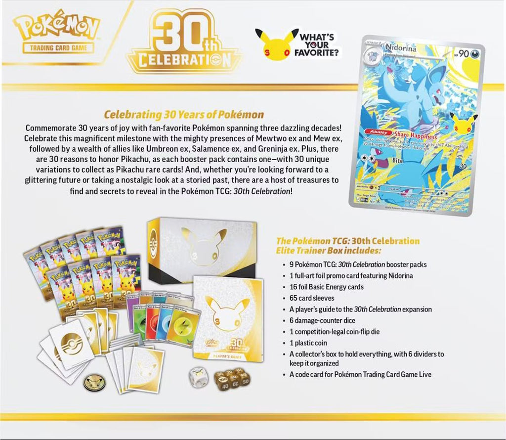 Pokémon TCG - 30TH Celebration Elite Trainer Box en Inglés