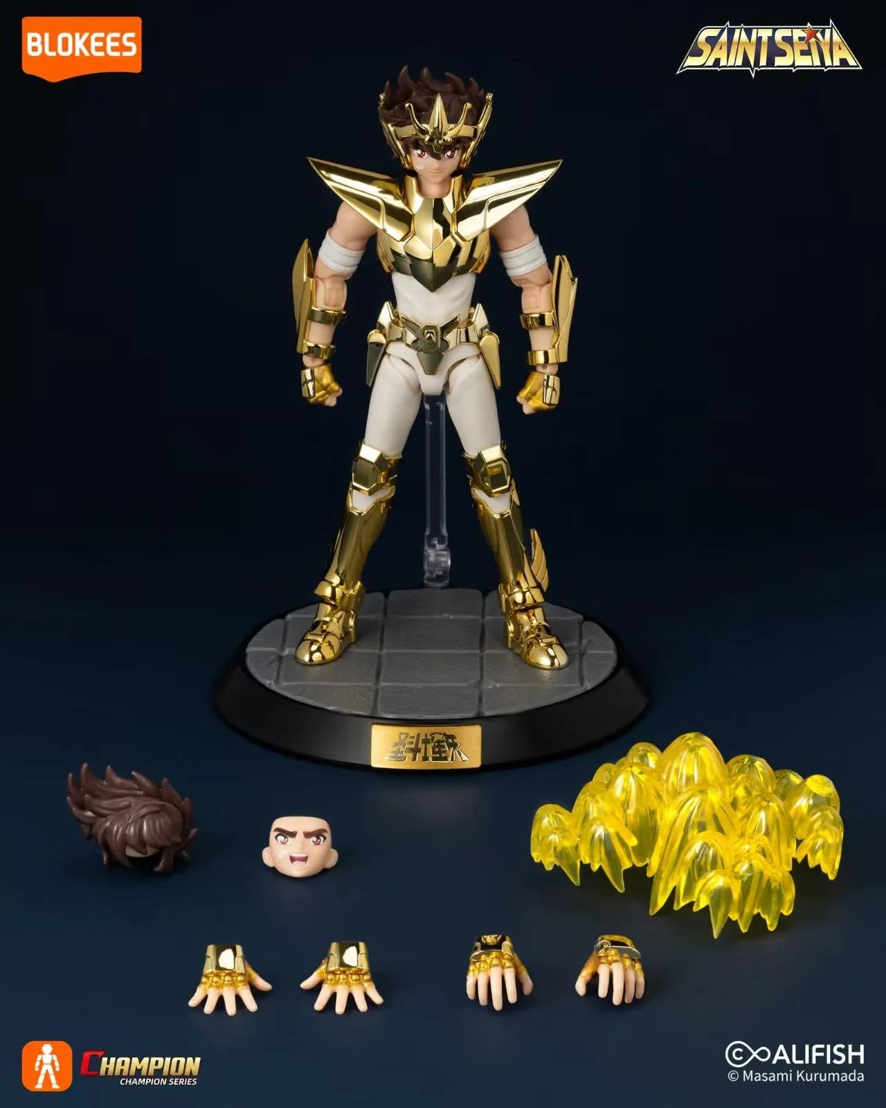 Figura Blokees Champion Class Ex - Saint Seiya Pegasus New Bronze Cloth Golden CXCP 2026 Sticker