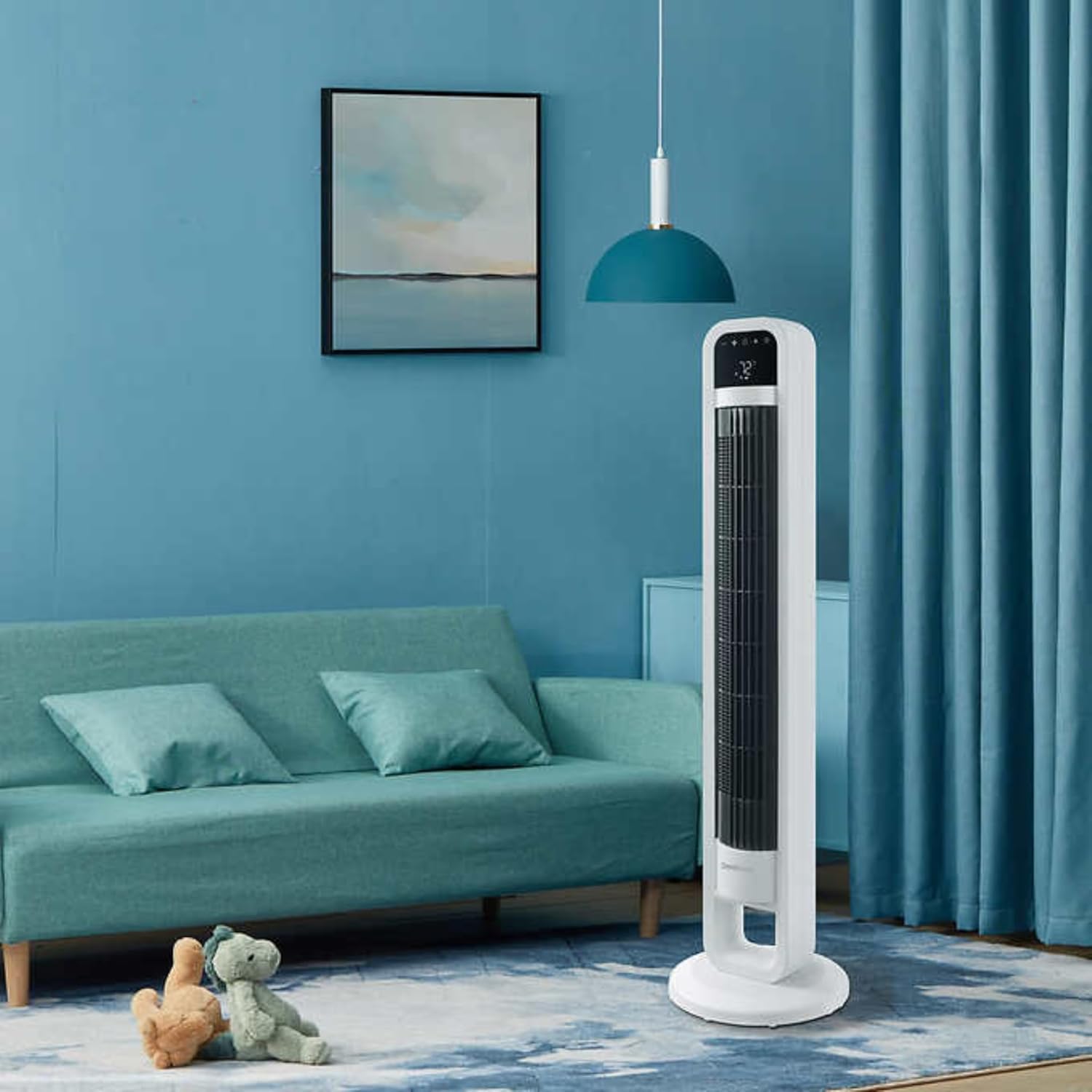 Ventilador De Torre Omnibreeze Blanco - 4 Velocidades con Control Remoto