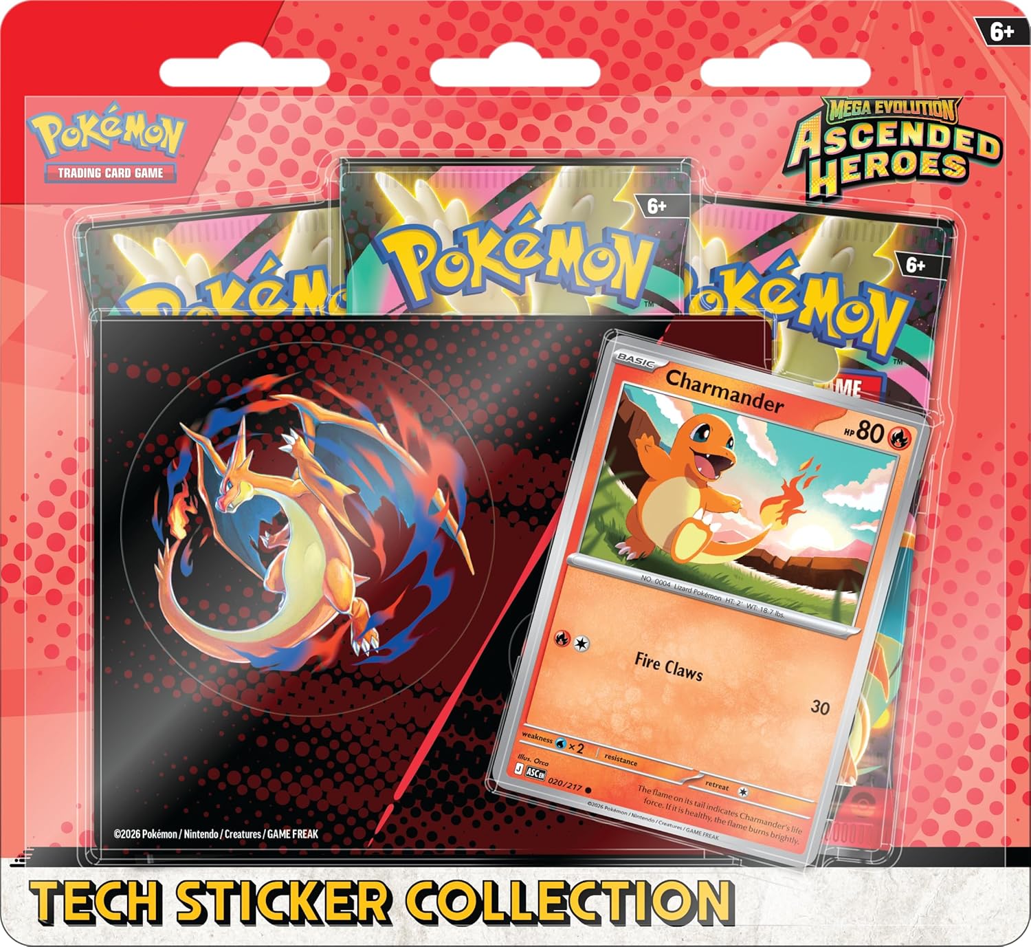 Pokemon TCG Ascended Heroes - Tech Sticker Collection Charmander