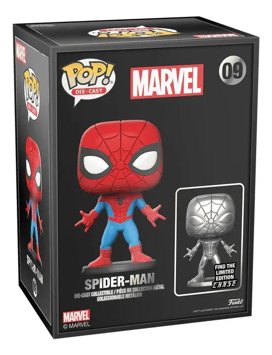 Funko Pop! Marvel Spiderman Diecast #09 Chase Caja Abierta (Usado)